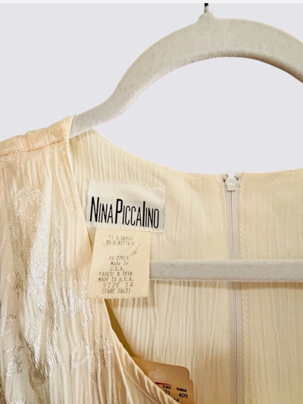 Nina PiccaLino Vintage Cream Dress - Picture 4 of 6